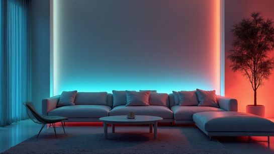 Strip lighting in a living room